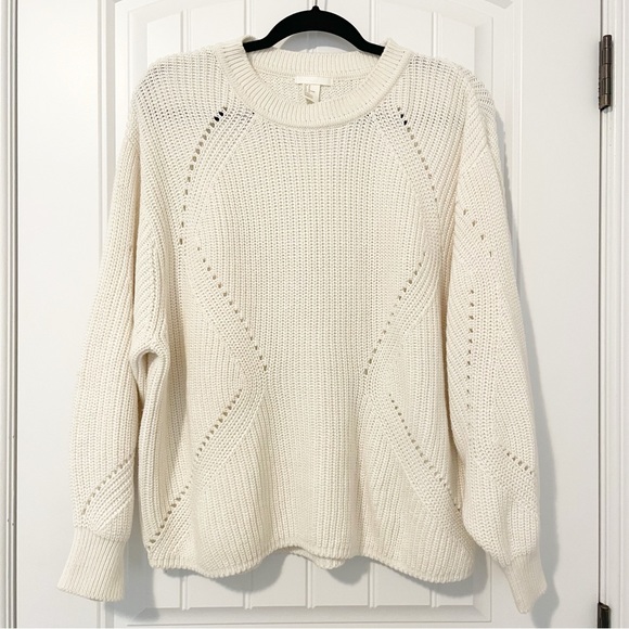 H&M Creamy White Knit Sweater Size Medium - Picture 1 of 6